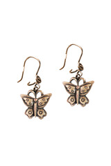 Butterfly earrings isolated