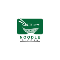Noodle logo Vector Icon llustration design template.Suitable for any business related to ramen, noodles, fast food restaurants, Korean food, Japanese food or any other business on a white background.