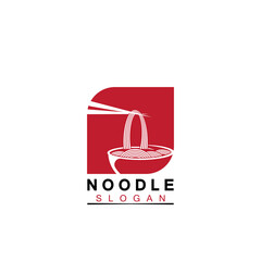 Noodle logo Vector Icon llustration design template.Suitable for any business related to ramen, noodles, fast food restaurants, Korean food, Japanese food or any other business on a white background.