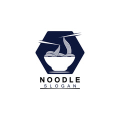 Noodle logo Vector Icon llustration design template.Suitable for any business related to ramen, noodles, fast food restaurants, Korean food, Japanese food or any other business on a white background.