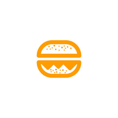 bold line logo of a geometric cheese burger