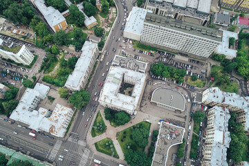 Aerial Townscape of Saint Petersburg City. Kalininsky District