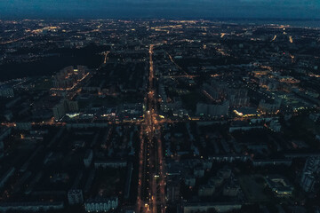 Aerial Townscape of Saint Petersburg City. Kalininsky District