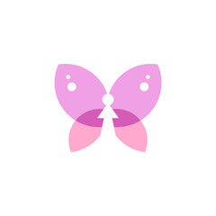 butterfly logo with a human figure and an arrow
