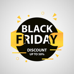 Black Friday discount sale banner, flyer background template vector illustration