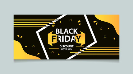 Black Friday discount sale banner template vector illustration
