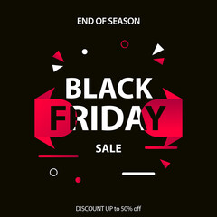 Black Friday sale banner, flyer background template vector illustration
