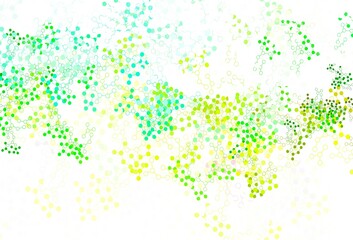 Light Blue, Green vector pattern with artificial intelligence network.