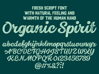 Retro vector 'Organic Spirit' brush script lettering font