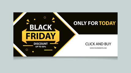 Black Friday sale banner template vector illustration
