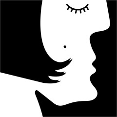 Vector illustration
The silhouette of a person with hair