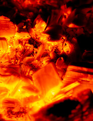 red-hot red charcoal as background