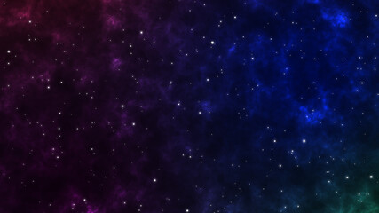 Fototapeta premium Traveling through star fields in galaxy space as a supernova colorful light glowing.Space Nebula blue background moving motion graphic with stars space rotation nebula
