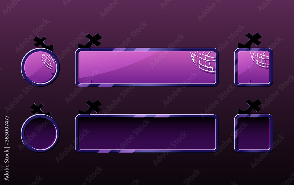 Aufkleber set of halloween button for game ui asset elements vector illustration