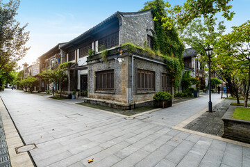 Ancient town buildings and streets in Nanjing, China