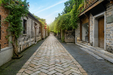 Ancient town buildings and streets in Nanjing, China