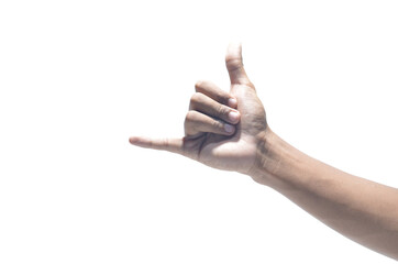 Call Gesture Hand with Thumb up Posing as Telephone Symbol