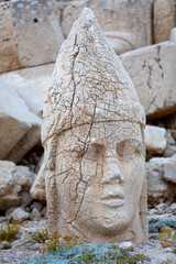 The gigantic statues of gods on mount Nemrut.