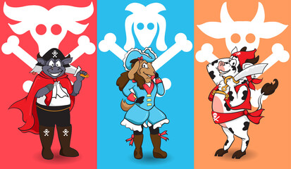 pirates cartoon. cute character for your design