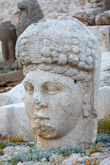 The gigantic statues of gods on mount Nemrut.