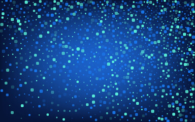 Fototapeta na wymiar Turquoise Confetti Top Blue Vector Background. 