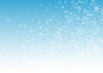 Silver Snowflake Vector Blue Background. New 