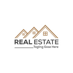 Real Estate Logo Design. Creative abstract real estate icon logo design template