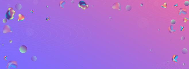 Iridescent Bubble Cosmic Vector Panoramic Blue 