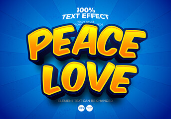 Obraz premium Peace Love Editable Text Effect