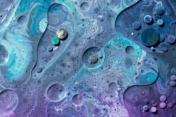 Abstract Blue Acrylic pour Liquid marble surfaces Design.