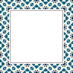 Obraz premium Oriental ornamental mosaic. Arabic design for page decoration. Vector frame of asian mosaic border