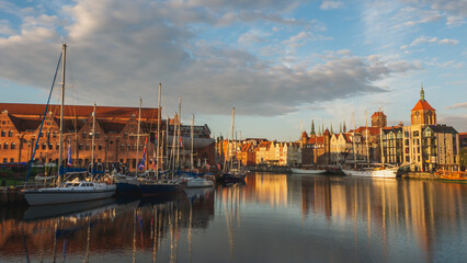Obraz premium Baltic Philharmonic in Gdansk at sunrise. 