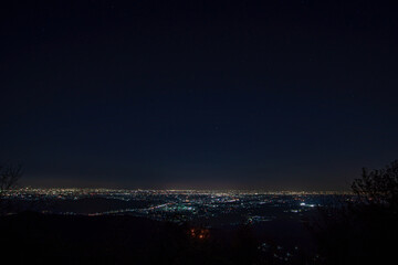 view of the city at night
