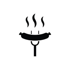 Sausage icon vector isolated on white, logo sign and symbol.