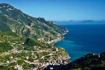 Fototapeta na wymiar top view of the Amalfi coast. italy