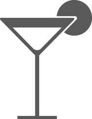 Glass of martini on a white background. Vector black and white illustration. Great for labels, menus, posters, banners, vouchers, coupons, business promotion and more.