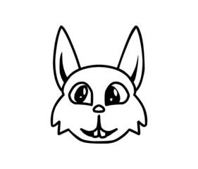 hand drawing of squirrel head vector in cartoon style