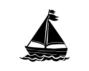 sailing boat icon vector isolated