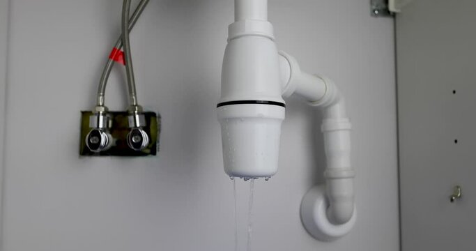 leaking sink trap. broken siphon. sewage water leakage