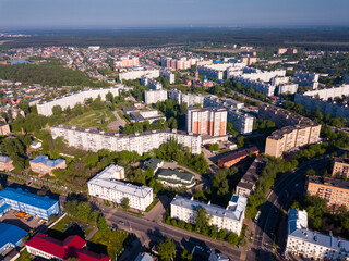 Fototapeta na wymiar Top view of the city Orekhovo-Zuyevo. Russian Federation