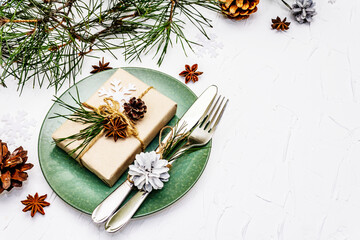 Christmas or New Year table setting