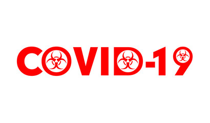 Covid-19 sign with a white background