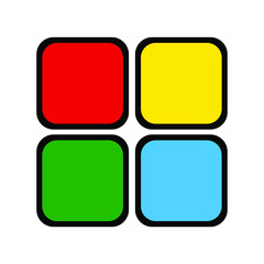 Rubik cube on white background	