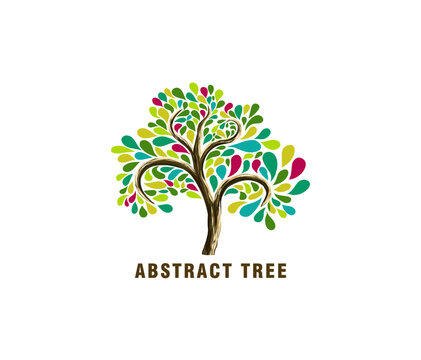 abstract colorful tree vector illustrations