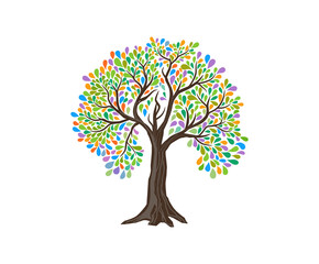 abstract colorful tree vector illustrations