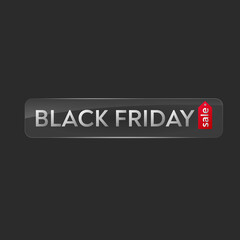 Black friday sale glass banner on black background