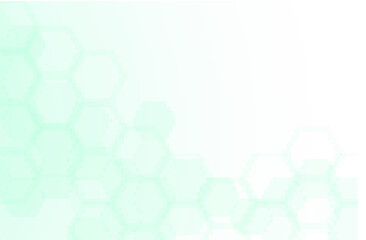 Green color of abstract healthy and medical background. Technology and science wallpaper template with hexagonal shape. Soft blue color medical banner. Modern template with space for text.