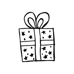 Doodle holiday boxes. Gift box in vector. Image for web, print, holiday posters and cards.