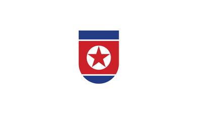 Naklejka premium North Korea flag shield vector illustration