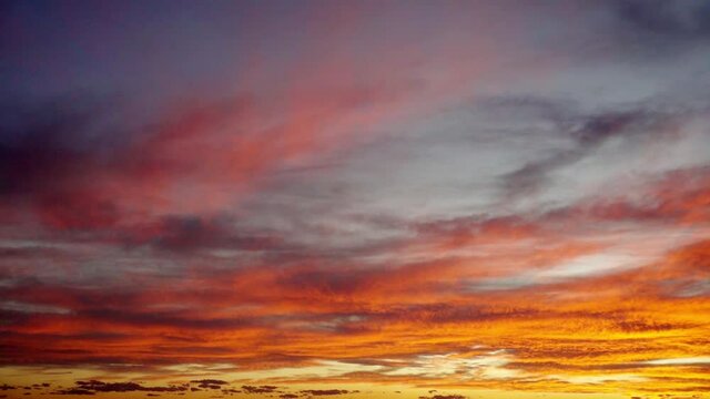 Red orange sunset sky with cloud red orange cloudscape.video 4k